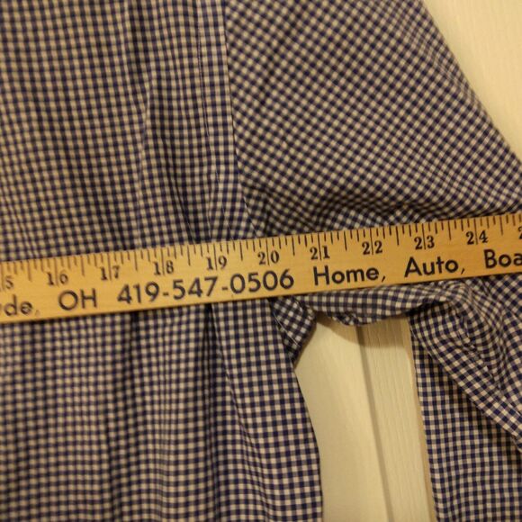 Ralph Lauren dress shirt mens M Medium 15.5 34-35 blue checker plaid button - Picture 4 of 8